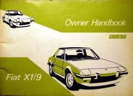 Fiat X 1/9 Bedienungsanleitung Betriebsanleitung Handbuch X1/9 User Owner Manual 